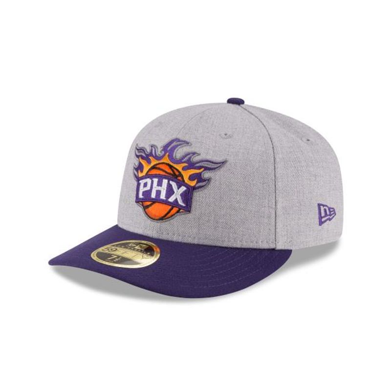 NBA Phoenix Suns Heather Low Profile 59Fifty Fitted (ZHV9636) - Grey New Era Caps